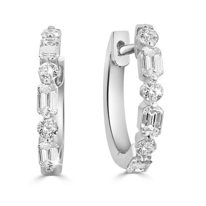 Mixed shape diamond earrings