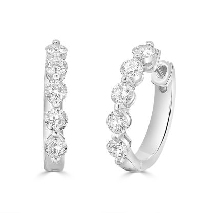 Diamond hoop earrings white gold