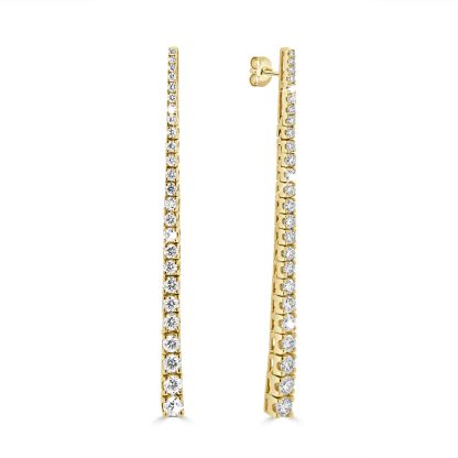 Yellow gold diamond drop earrings