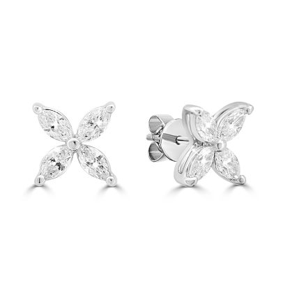 White gold butterfly earrings