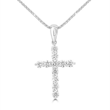 White gold religious diamond pendant