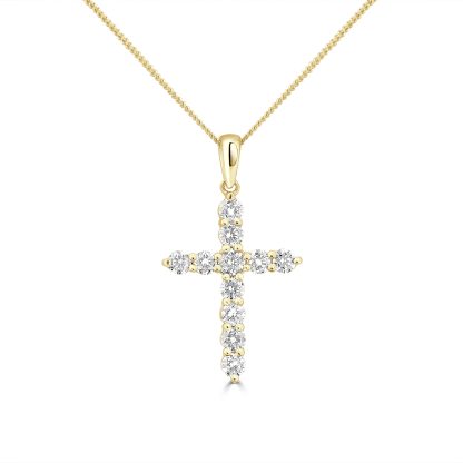 Cross pendant in natural diamonds