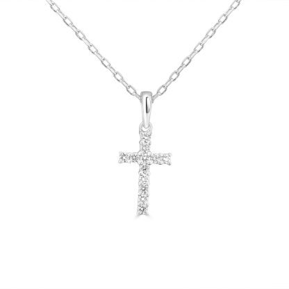 Natural diamond cross pendant