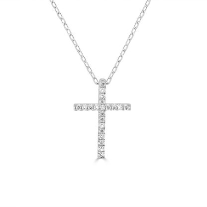 Delicate diamond cross pendant