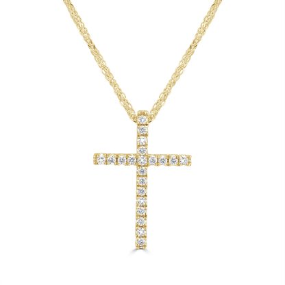 Religious gold pendant with diamonds