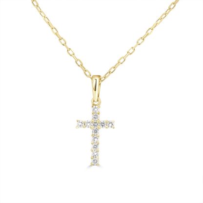 Yellow gold cross necklace