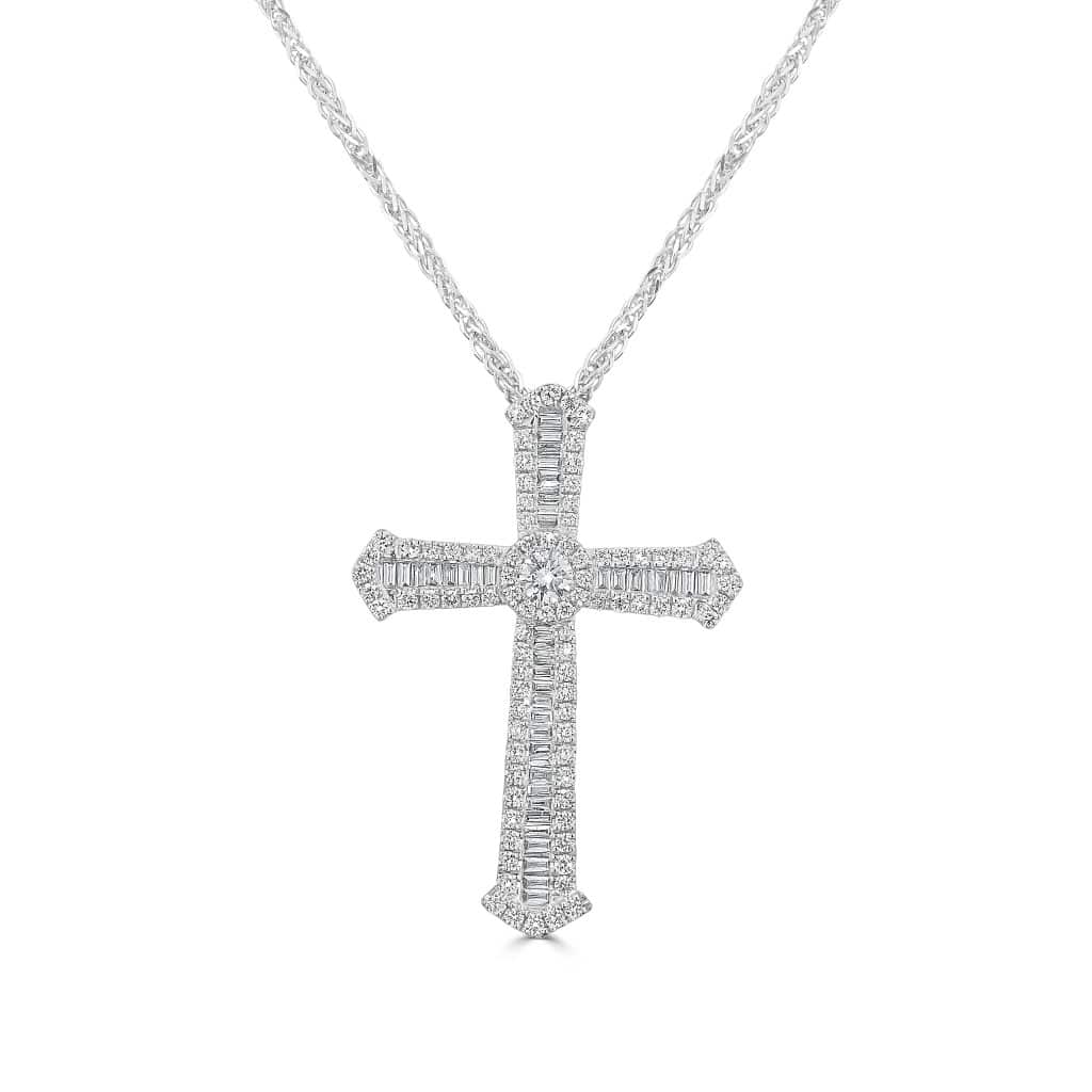 White gold cross pendant