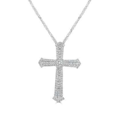 White gold cross pendant