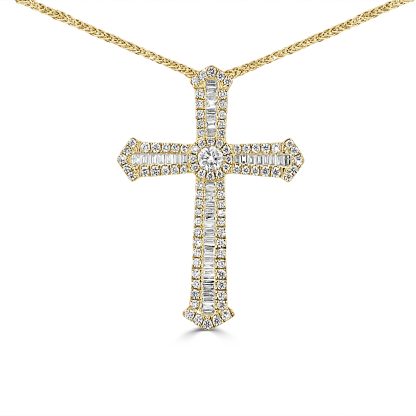 Yellow gold cross pendant