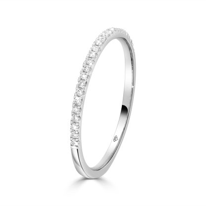 Thin white gold diamond ring