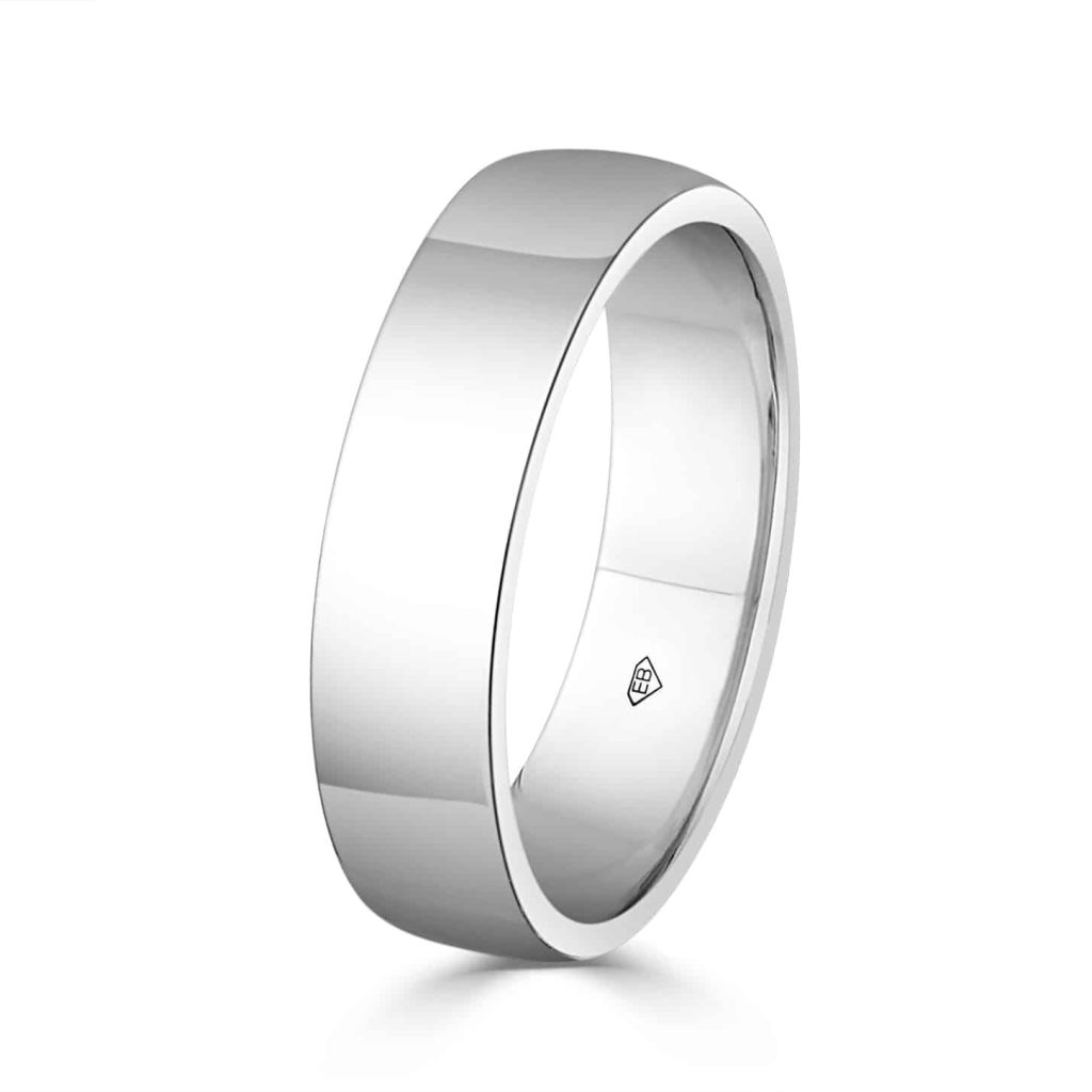 Polished white gold band