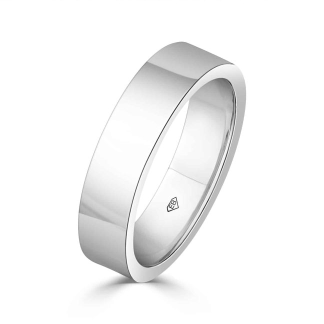 Wedding Band Men White Gold 18ct of Classic Simplicity 11.3GRWhite gold classic band