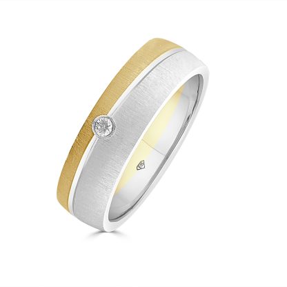 Two tone men's diamond ring