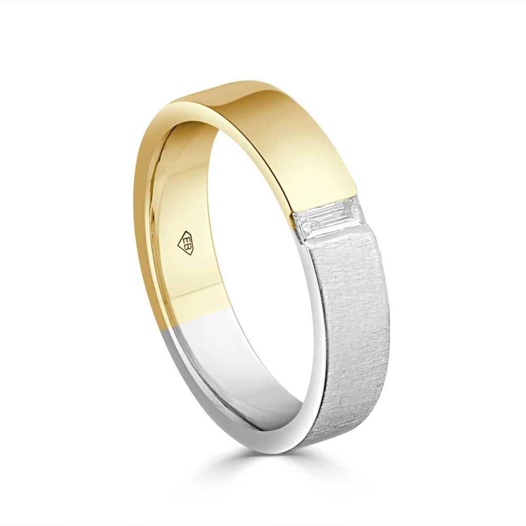 mens two tone wedding band