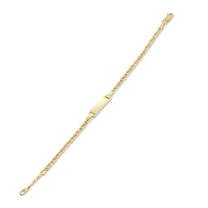 Unique gold link ID bracelet