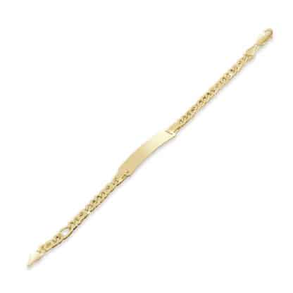 Yellow gold figaro chain bracelet