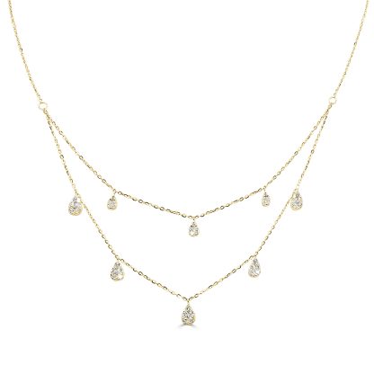 Yellow gold diamond necklace