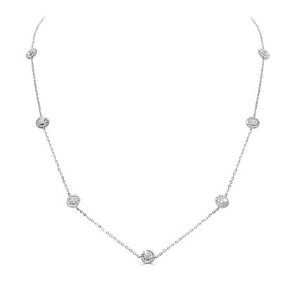 White gold rosette necklace