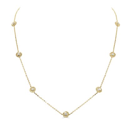 Diamond rosette chain necklace