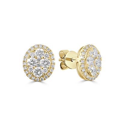 Yellow gold diamond stud earrings