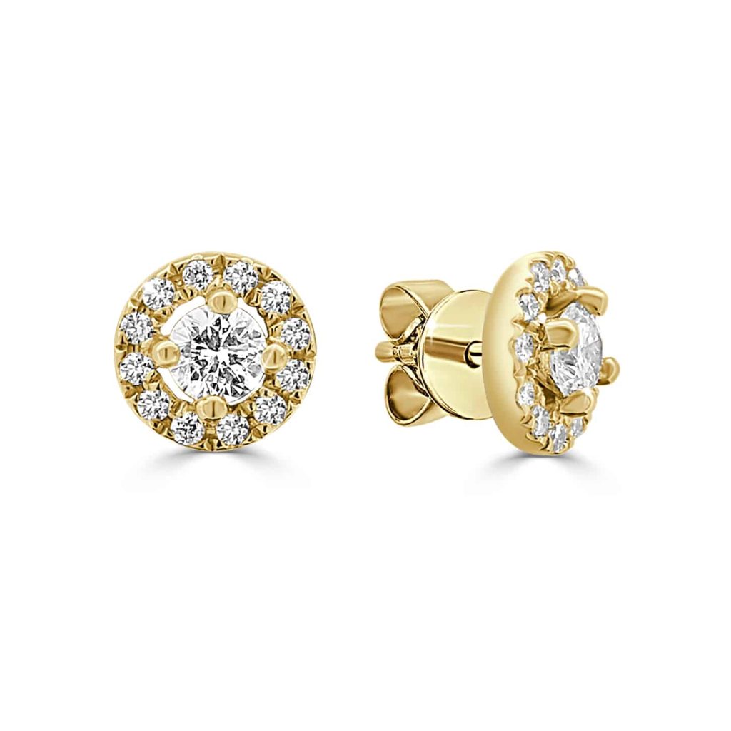 Halo diamond stud earrings