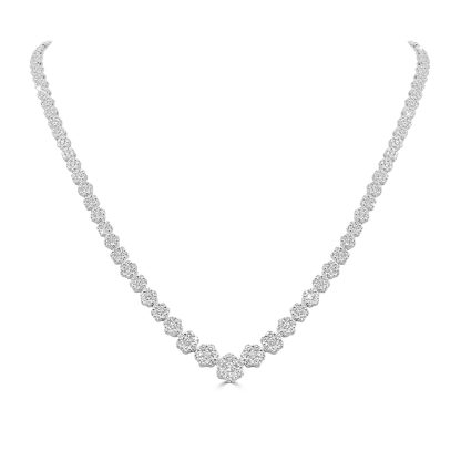 White gold tennis necklace with diamonds