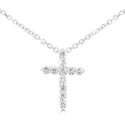 Diamond cross pendant gold