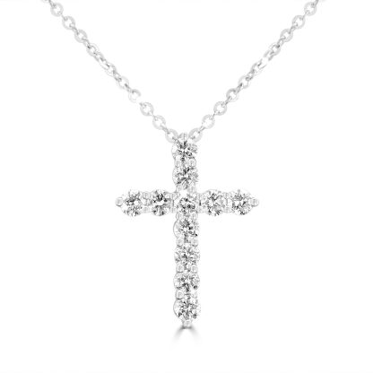 White gold religious diamond pendant