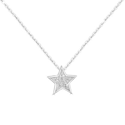 White gold star pendant with diamonds