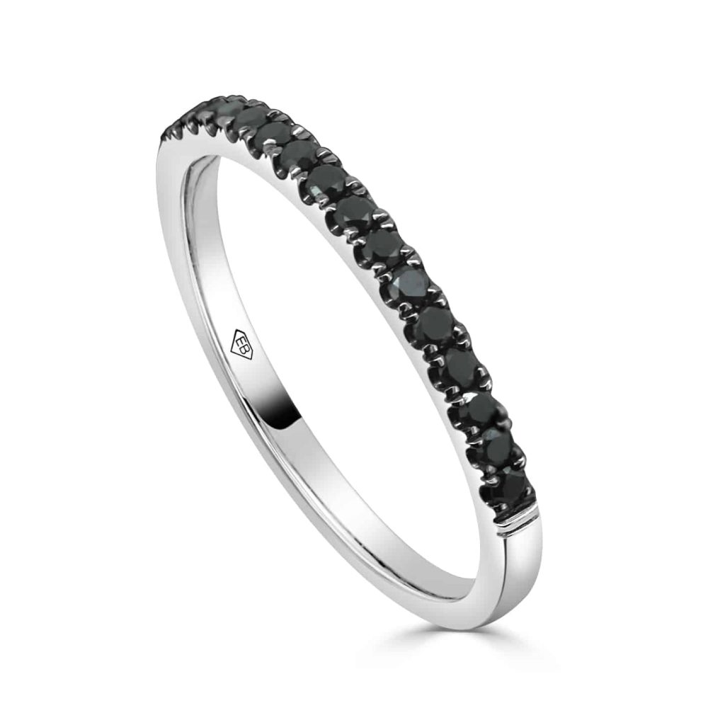 Black diamonds wedding band
