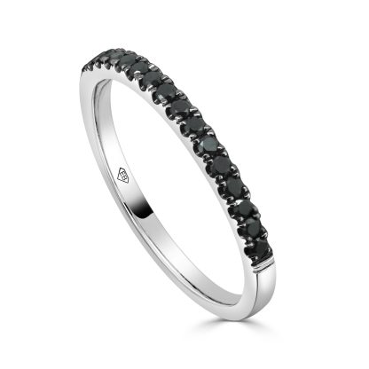 Black diamonds wedding band