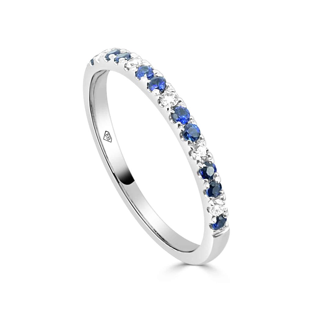 Blue sapphire diamond ring