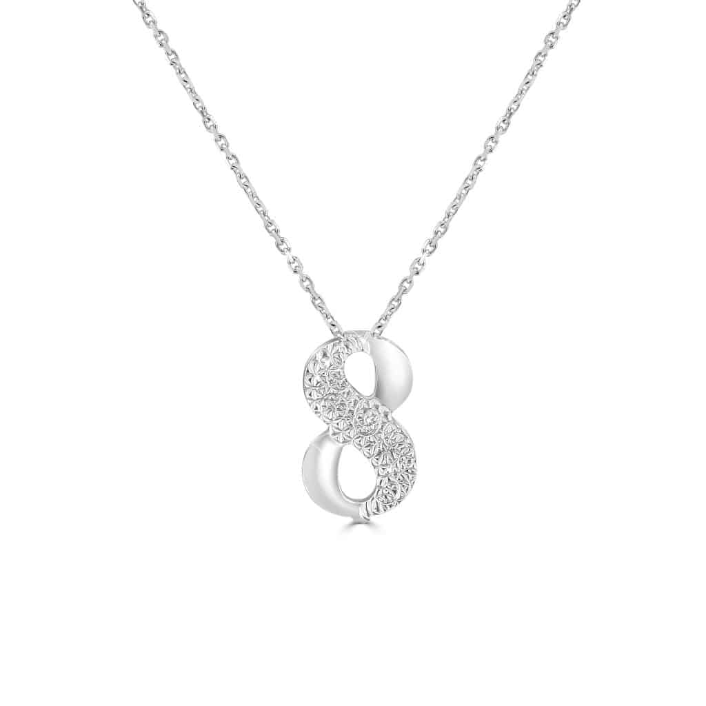 White gold infinity pendant