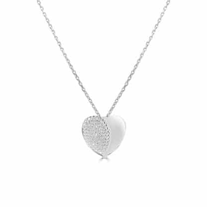 White gold heart necklace
