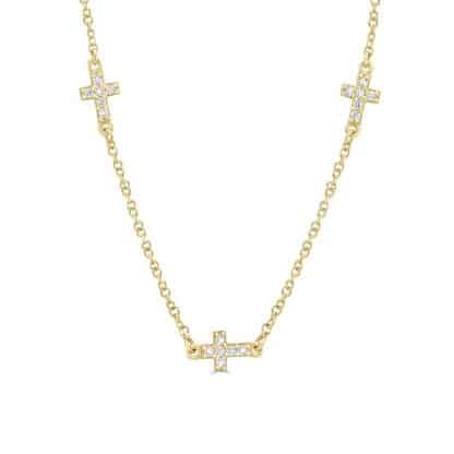 Yellow gold cross necklace