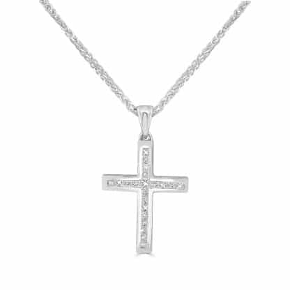 Princess diamond cross pendant