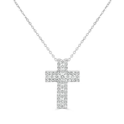 Pavé diamond cross pendant