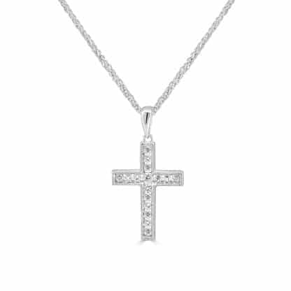 Cross pendant with milgrain edge