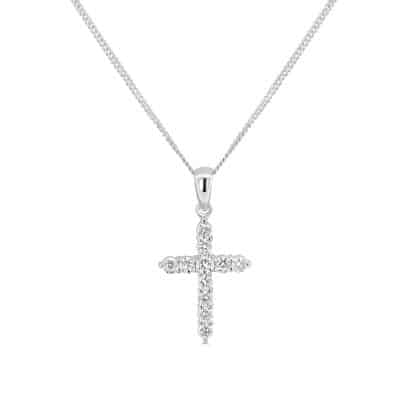 White gold cross pendant
