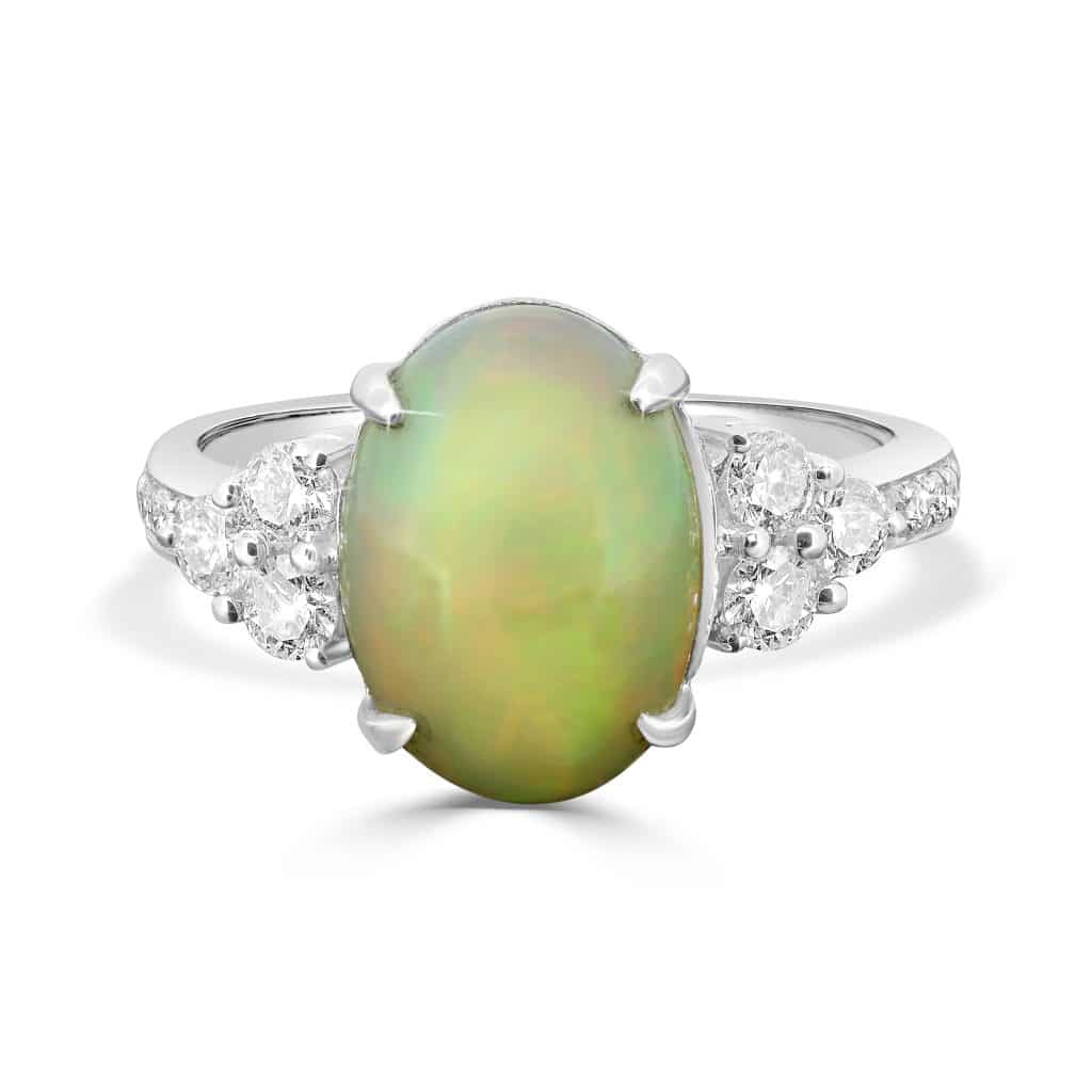 Opal ring white gold