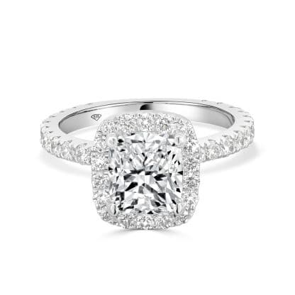 Cushion cut diamond ring