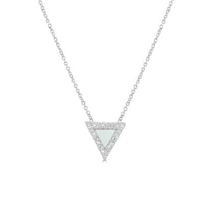 CZ triangle necklace gold