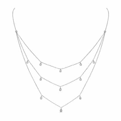 Layered white gold necklace