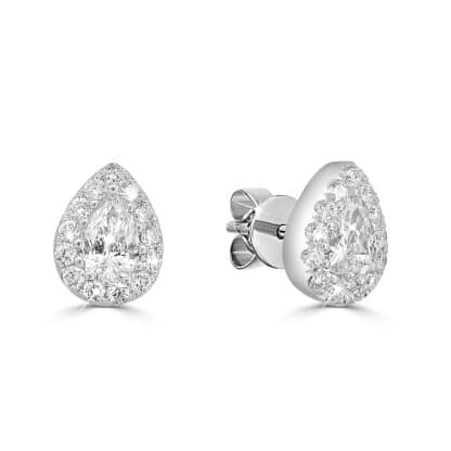 Diamond stud earrings pear-cut