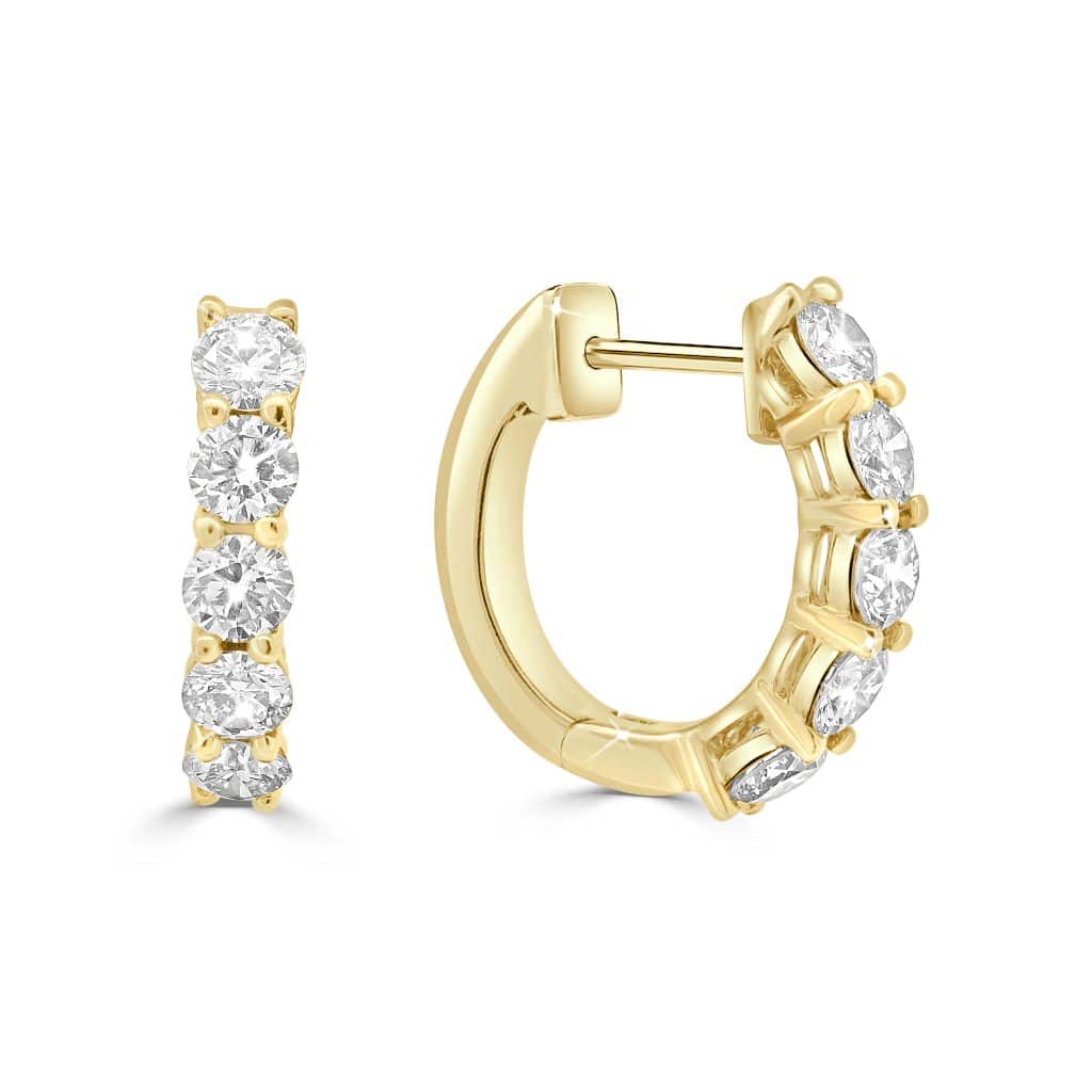 Diamond hoop earrings gold