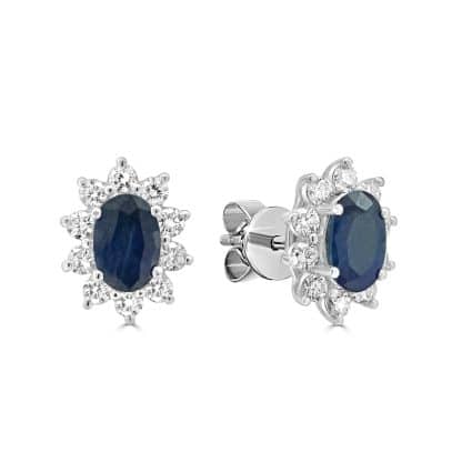 Sapphire halo stud earrings