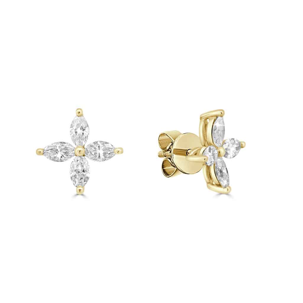 butterfly diamond stud earrings