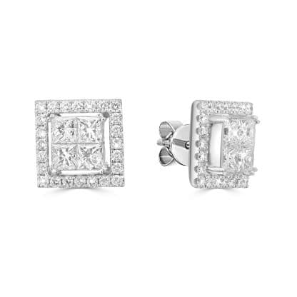 Removable halo diamond studs