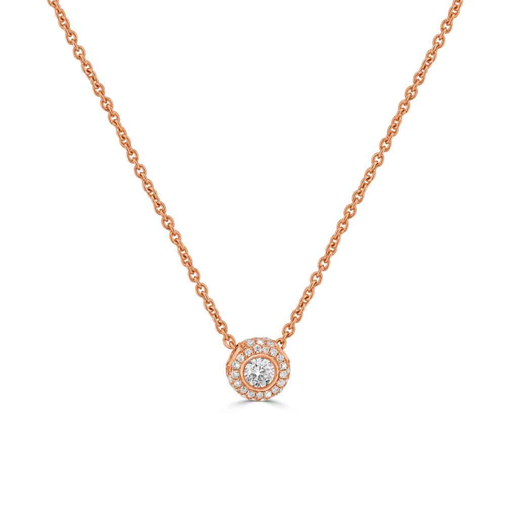 Rose gold diamond pendant