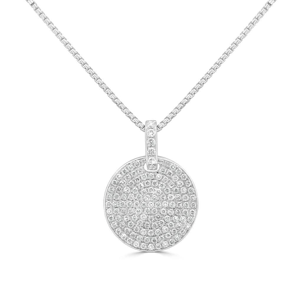 Pavé diamond pendant circle